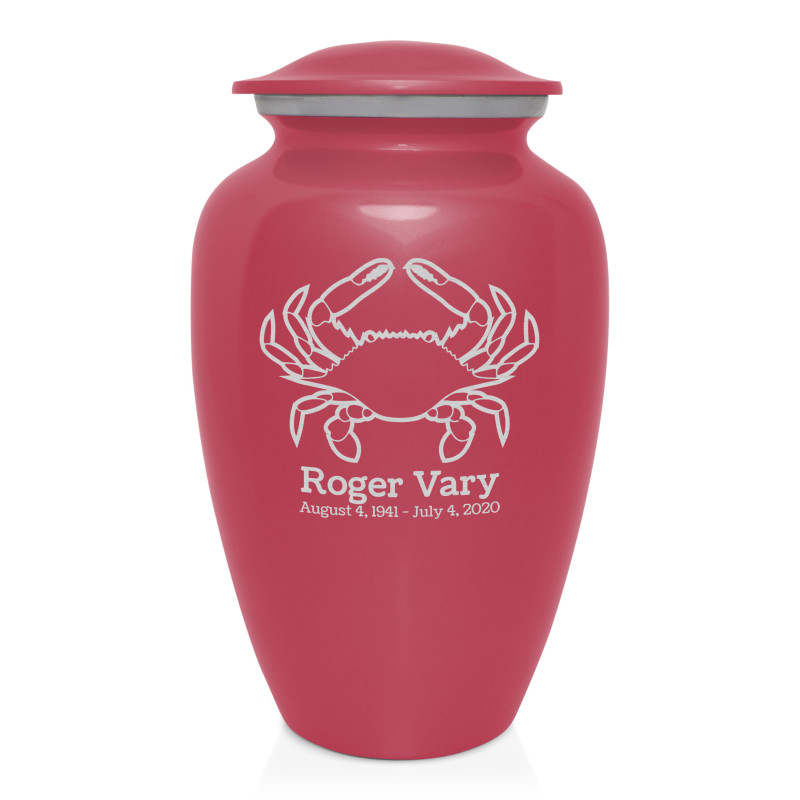 Crab Cremation Urn - Rose Pink