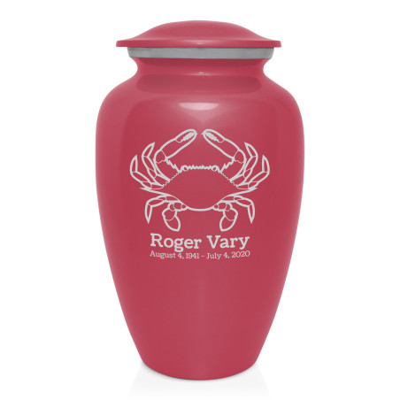 Crab Cremation Urn - Rose Pink