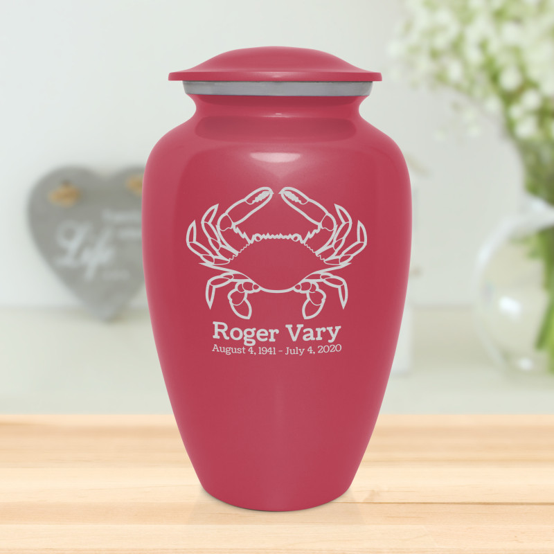 Crab Cremation Urn - Rose Pink
