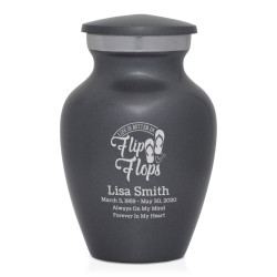 Flip Flops Keepsake Urn - Gunmetal Gray