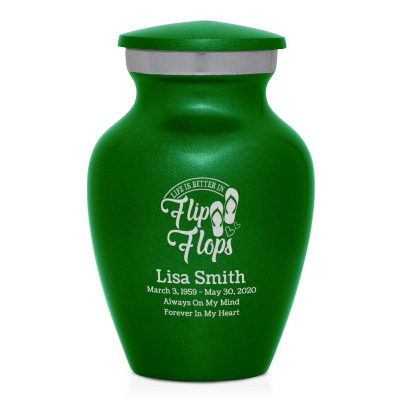Flip Flops Keepsake Urn - Shamrock Green