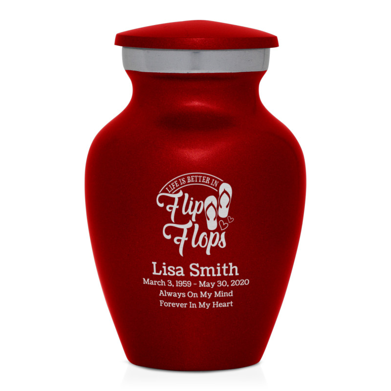 Flip Flops Keepsake Urn - Ruby Red