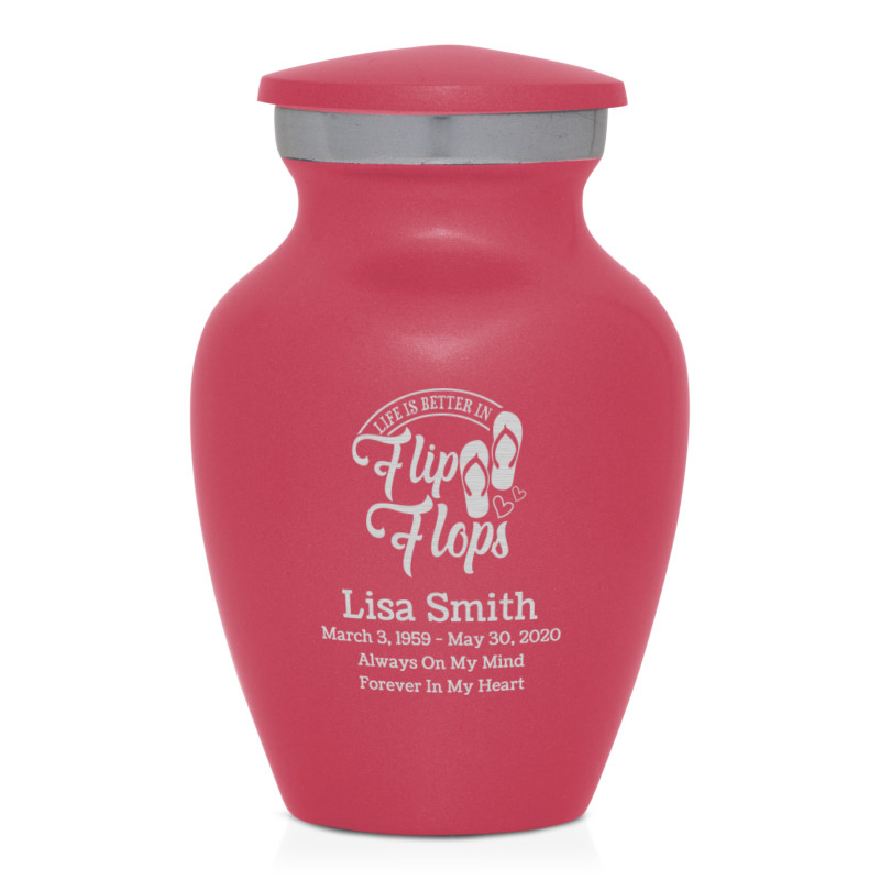 Flip Flops Keepsake Urn - Rose Pink