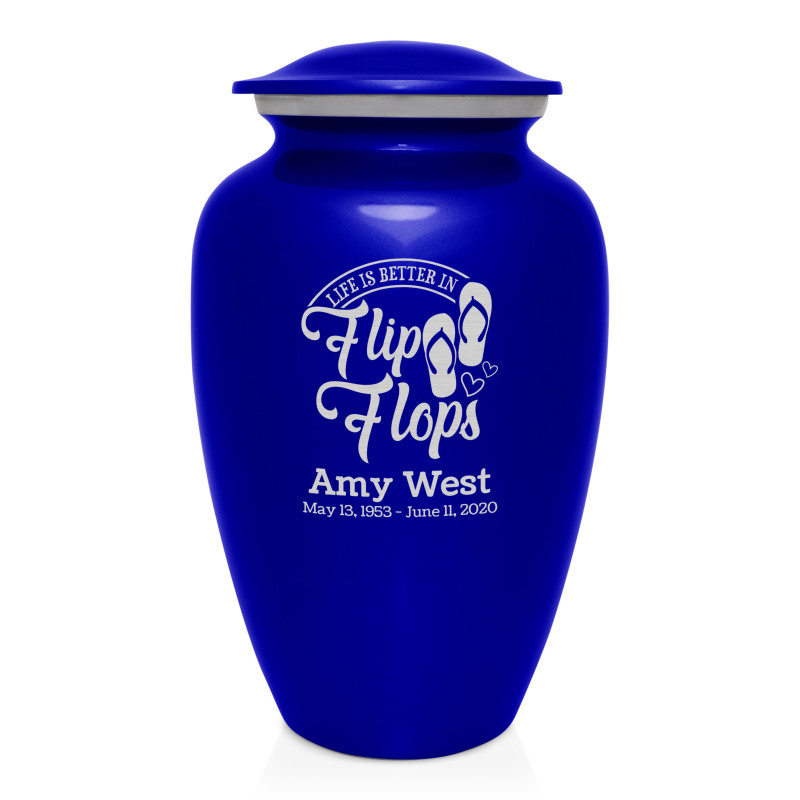 Flip Flops Cremation Urn - Midnight Blue