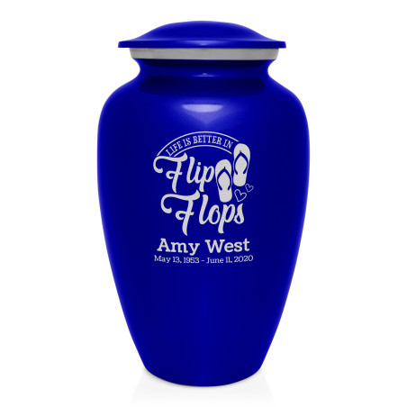 Flip Flops Cremation Urn - Midnight Blue