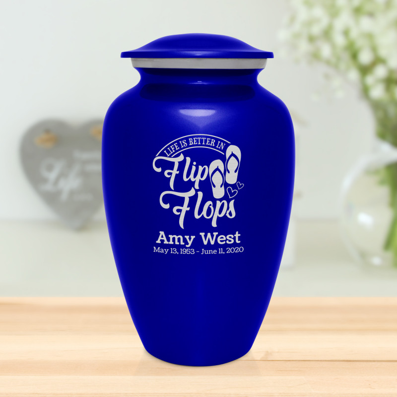 Flip Flops Cremation Urn - Midnight Blue