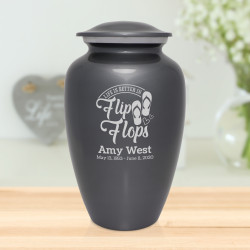 Flip Flops Cremation Urn - Gunmetal Gray