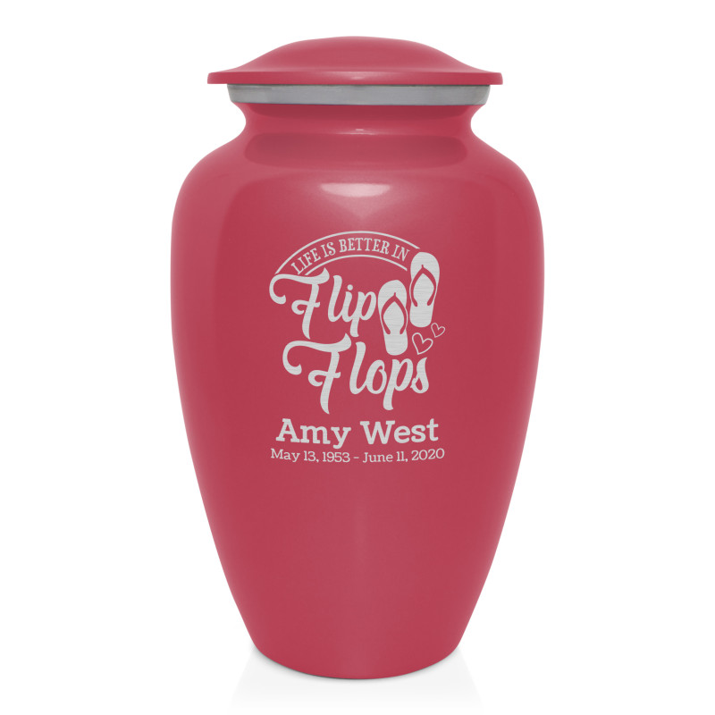 Flip Flops Cremation Urn - Rose Pink