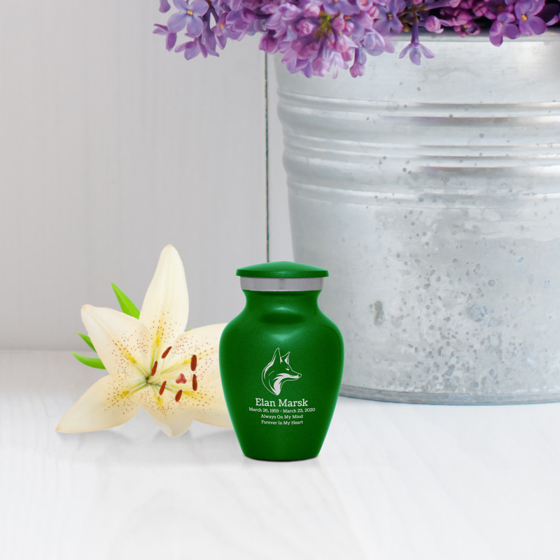 Fox Keepsake Urn - Shamrock Green