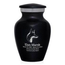 Fox Keepsake Urn - Jet Black