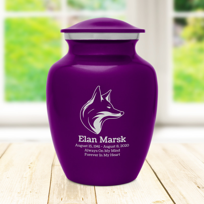 Fox Sharing Urn - Purple Luster