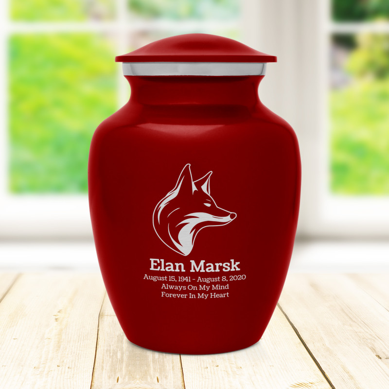 Fox Sharing Urn - Ruby Red