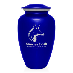 Fox Cremation Urn - Midnight Blue