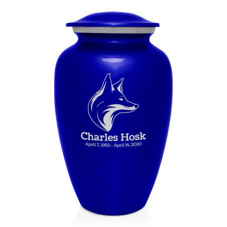 Fox Cremation Urn - Midnight Blue