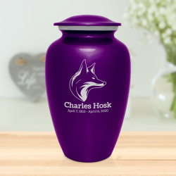 Fox Cremation Urn - Purple Luster