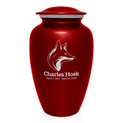 Fox Cremation Urn - Ruby Red