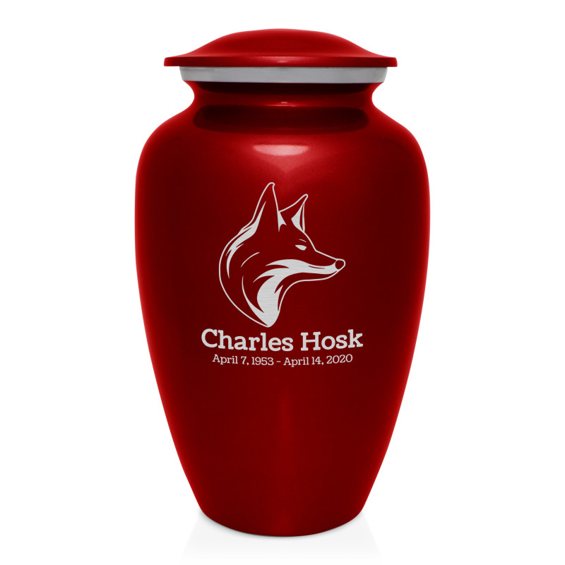 Fox Cremation Urn - Ruby Red