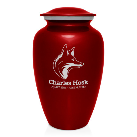 Fox Cremation Urn - Ruby Red