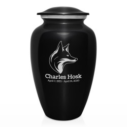 Fox Cremation Urn - Jet Black