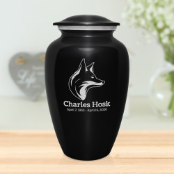 Fox Cremation Urn - Jet Black