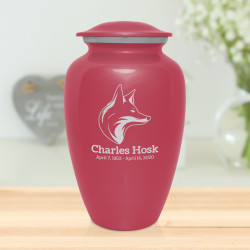 Fox Cremation Urn - Rose Pink