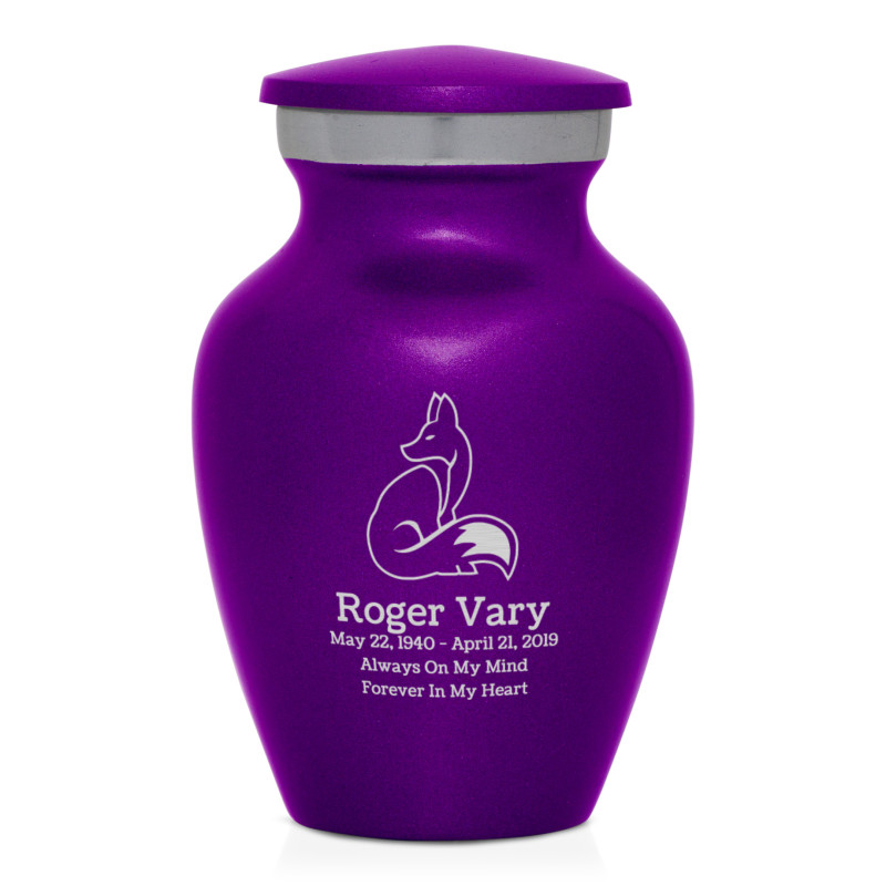 Majestic Fox Keepsake Urn - Purple Luster