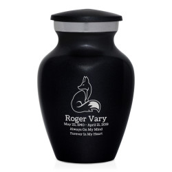 Majestic Fox Keepsake Urn - Jet Black