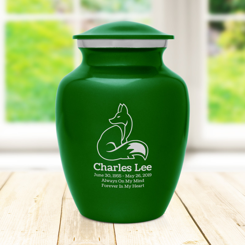 Majestic Fox Sharing Urn - Shamrock Green