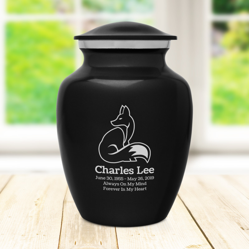 Majestic Fox Sharing Urn - Jet Black