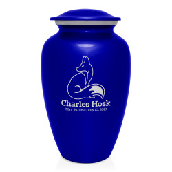 Majestic Fox Cremation Urn - Midnight Blue