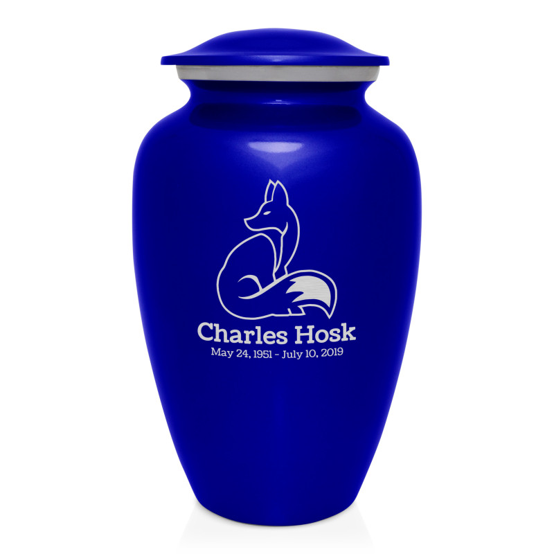 Majestic Fox Cremation Urn - Midnight Blue
