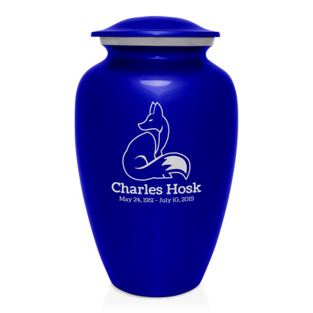 Majestic Fox Cremation Urn - Midnight Blue