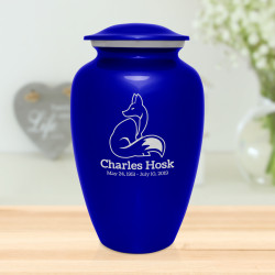 Majestic Fox Cremation Urn - Midnight Blue