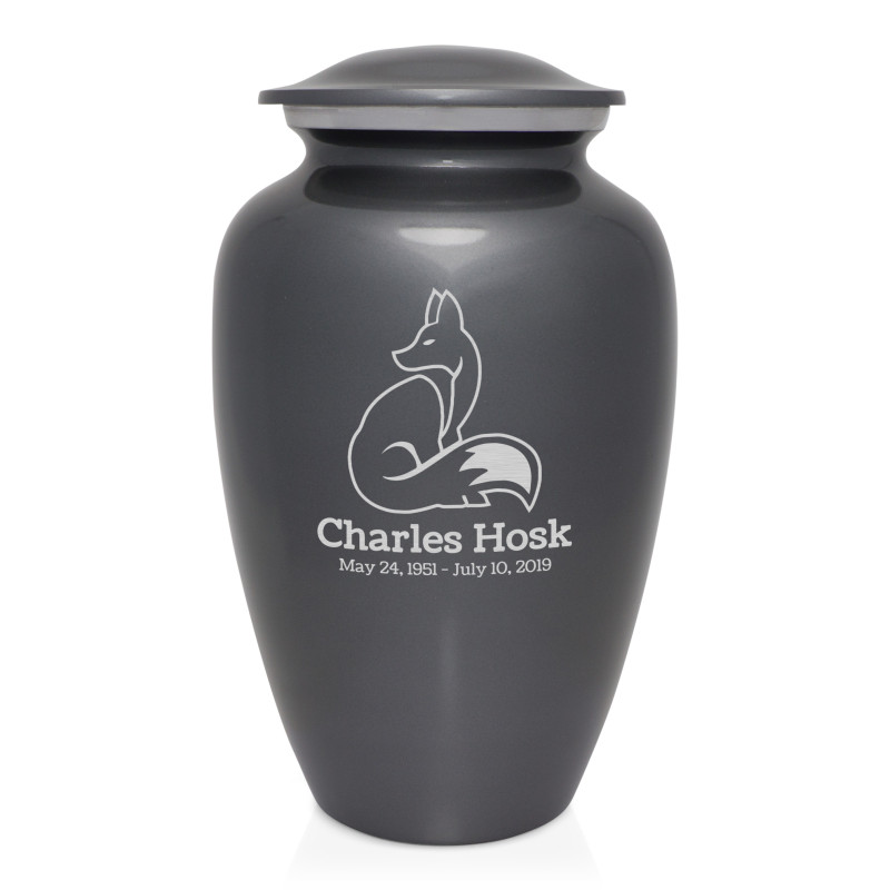 Majestic Fox Cremation Urn - Gunmetal Gray