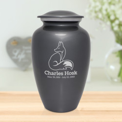 Majestic Fox Cremation Urn - Gunmetal Gray