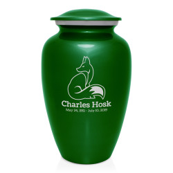 Majestic Fox Cremation Urn - Shamrock Green
