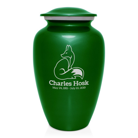 Majestic Fox Cremation Urn - Shamrock Green