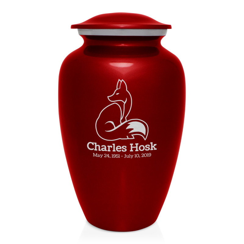 Majestic Fox Cremation Urn - Ruby Red