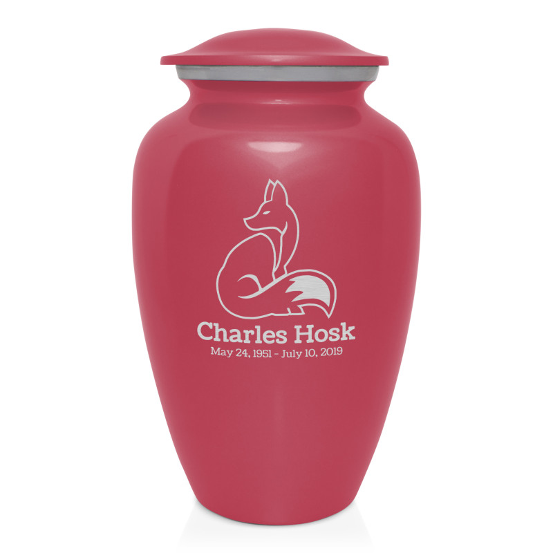 Majestic Fox Cremation Urn - Rose Pink
