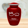 Large Infinite Love Pet Cremation Urn - Ruby Red