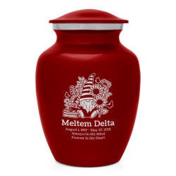 Garden Gnome Sharing Urn - Ruby Red