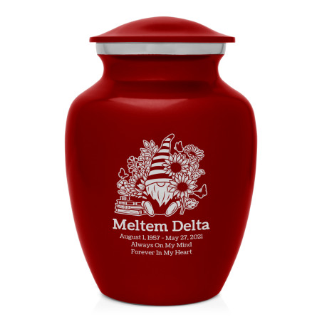 Garden Gnome Sharing Urn - Ruby Red