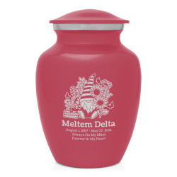 Garden Gnome Sharing Urn - Rose Pink