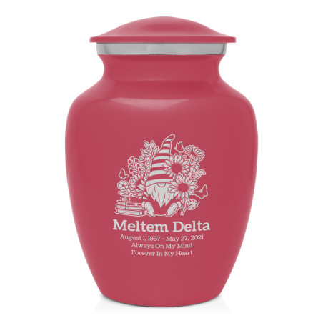 Garden Gnome Sharing Urn - Rose Pink