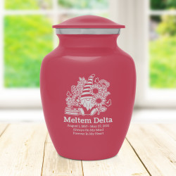 Garden Gnome Sharing Urn - Rose Pink
