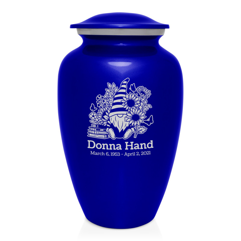 Garden Gnome Cremation Urn - Midnight Blue