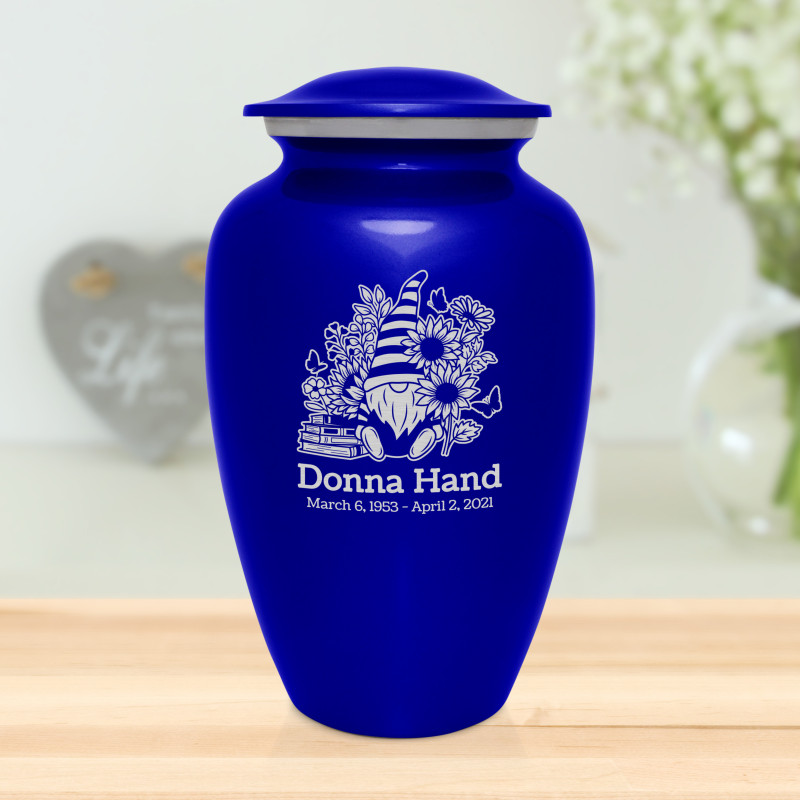 Garden Gnome Cremation Urn - Midnight Blue