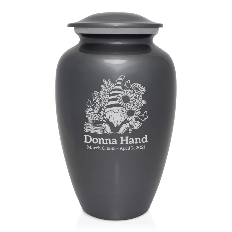 Garden Gnome Cremation Urn - Gunmetal Gray