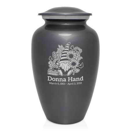 Garden Gnome Cremation Urn - Gunmetal Gray