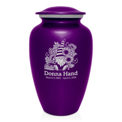 Garden Gnome Cremation Urn - Purple Luster